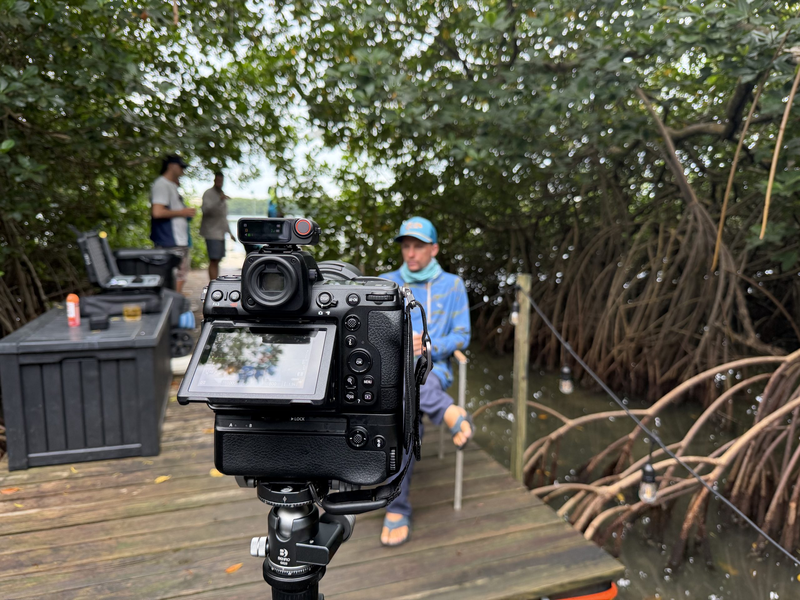 RIVERRISE crew filming a client interview on location